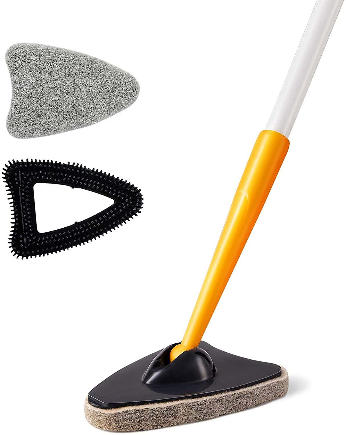 2 in 1 Tub Tile Scrubber Brush with Pole Stiff Bristles