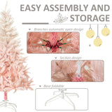 HOMCOM 7ft Unlit Spruce Artificial Christmas Tree with Realistic Branches and 10