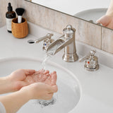 8" Widespread Brushed Nickel Bathroom Sink Faucet Double Handle