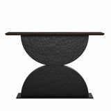 Engineered Wood Console Table Walnut/Black