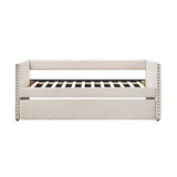 Daybed with Trundle Wood Sleeper Beige