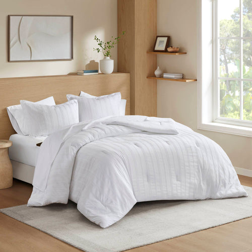7-Piece Cal King Woven Striped Comforter Set