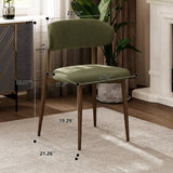 Set of 2 Metal Dining Chair Green