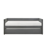 Daybed with Trundle Wood Sleeper Dark Gray