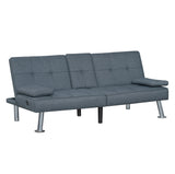 Wood Sleeper Sofa Gray 65"