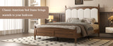 Queen Upholstered Platform Bed with Headboard Brown