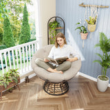 Metal Outdoor Chair Swivel Beige