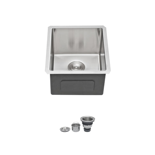 15" Undermount Stainless Steel Kitchen Sink Single Bowl 16 Gauge