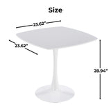 Square Engineered Wood Dining Table Matte White