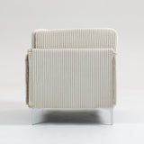 Modular Corduroy Sectional Sofa Beige