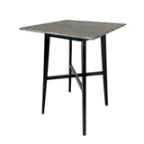 Engineered Wood Dining Table Grey/Black 45"