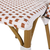Outdoor Patio Furniture Set of 2 Wicker Rust Red/White
