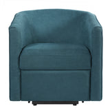 Blue Chenille Power Lift Recliner Chair with Footrest