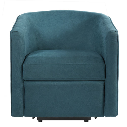 Blue Chenille Power Lift Recliner Chair with Footrest