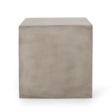 MGO Outdoor Side Table Light Grey Concrete Square