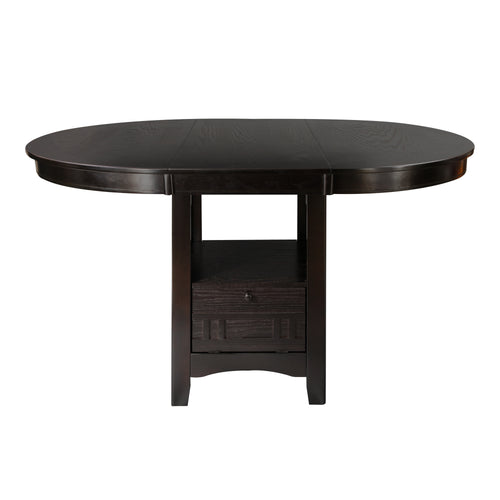 Dark Cherry Counter Height Dining Table with Extension Leaf