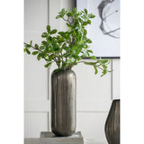 Aluminum Layered Chisel Oval Vase 7x7x17