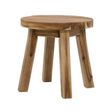 16" Round Solid Wood Side Table