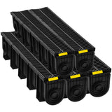 Trench Drain System 5.9x7.5" HDPE Plastic Grate 5-Pack
