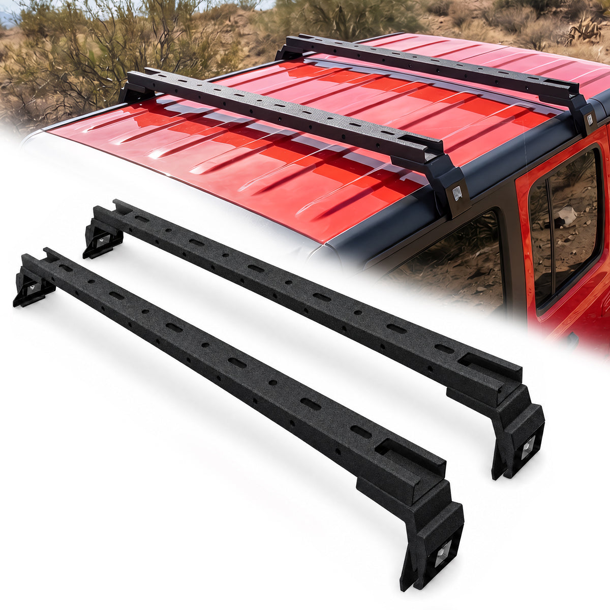 2PCS 400 LBS Roof Rack Cross Bars Compatible For 2007-2026 Jeep Wrangler JK JKU