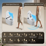 Smart Toilet with Bidet Seat Built-in, Auto Open/Close Seat, Foot Sensor