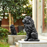 20.5" Lion Statue Resin Outdoor Guardian Sculpture Garden Decor
