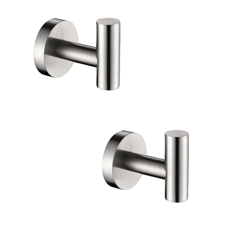Stainless Steel Wall-Mounted Towel Hooks 2-Pack