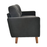 Wood Loveseat Dark Grey 65"