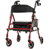 Lightweight Foldable Rollator Walkers with Seat for Seniors, 350 lb Capacity