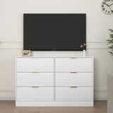 6-Drawer Engineered Wood Dresser White 47"