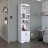 71" Tall Modern Bar Cabinet with Wine Rack and Glass Holder