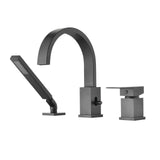 Waterfall Deck Mount Roman Tub Filler with Hand Shower