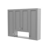Gray Wall-Mounted Bathroom Cabinet 5 Shelves Soft-Close