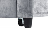 Modern Grey Chenille Loveseat Sofa Bed Pull-Out Adjustable