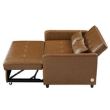 Brown Convertible Sleeper Sofa Bed with USB Ports 51.57