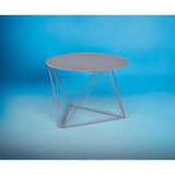 Accent Table - Metal - Gray - Round Top With Triangle Legs