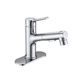 Chrome Single Handle Pull Out Sprayer Bathroom Sink Faucet