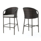 Outdoor Patio Furniture Set of 2 Wicker Brown Multi