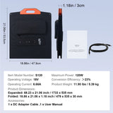 Portable 120W Foldable Monocrystalline Solar Panel ETFE Type C DC 18V IP67