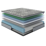 King Size 10" Cooling Gel Memory Foam Hybrid Mattress Grey