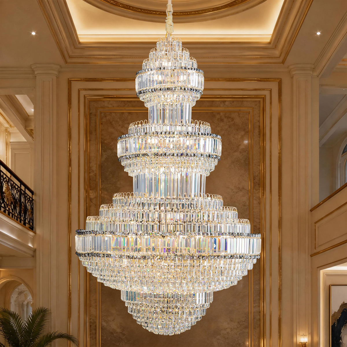 Glass Chandelier Gold