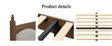 Queen Upholstered Platform Bed with Headboard Brown