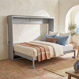 Queen Engineered Wood Murphy Bed Gray