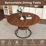 Stone Dining Table Walnut/Black 49"