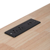 K&K 56.5'' Kitchen Island with Drop Leaf, Power Outlet, Embossed Vertical Stripe