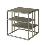 3-Piece Coffee and End Table Set, Wood with Metal Frame