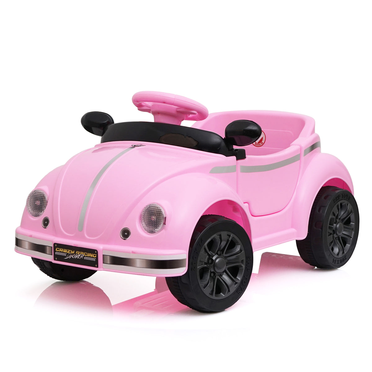 12V Kids Ride On Car W/2.4G RC,Classic Vintage Rounded Styling & Anti-Tip Design