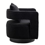 Boucle Accent Chair Swivel Black