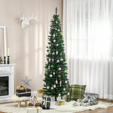 HOMCOM 7' Artificial Pencil Christmas Tree, Slim Xmas Tree with 499 Realistic Br