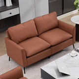 Brown Faux Leather Accent Chair 55.91" x 31.90" x 26.80